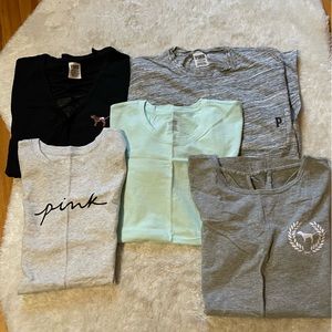 5 US S and US XS shirts from VS pink